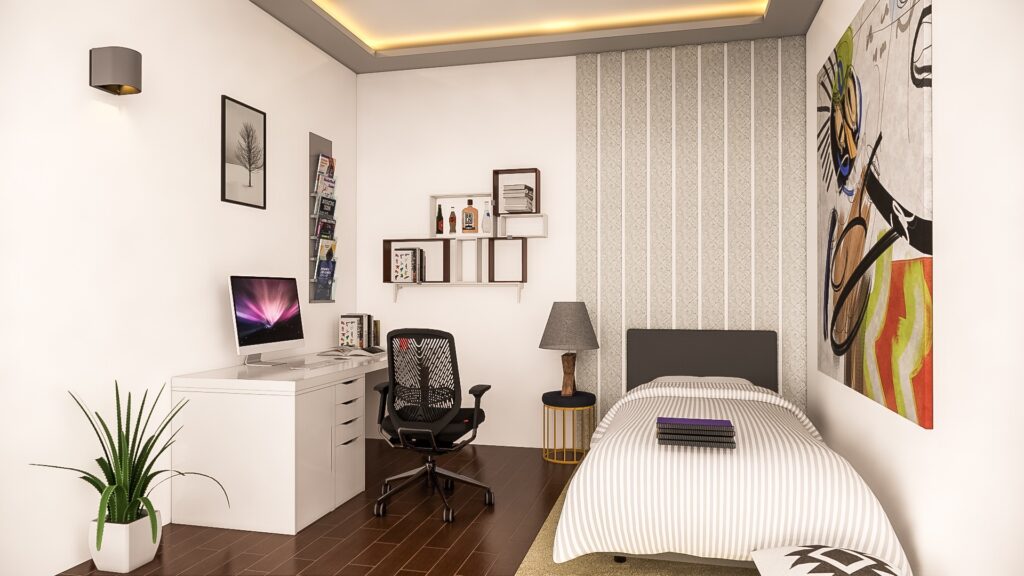 Office-Bedroom Design - 3D Desing Office-Bedroom Design
