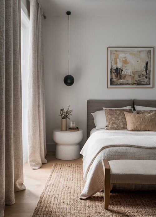 A closer look at Textured Textile Weaves Display Bedroom Apartment