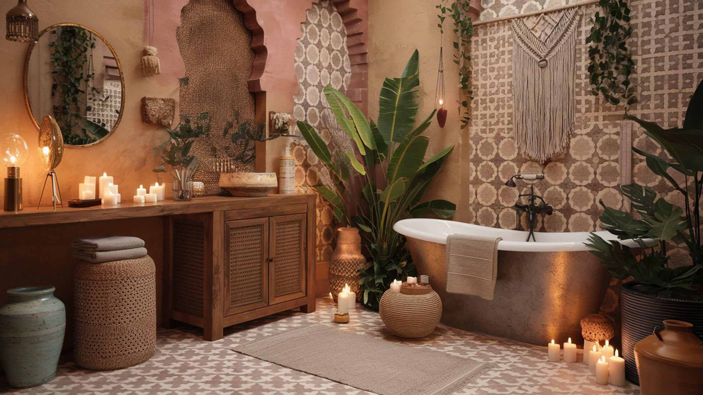 bohemian bathroom