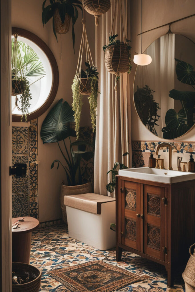 bohemian bathroom