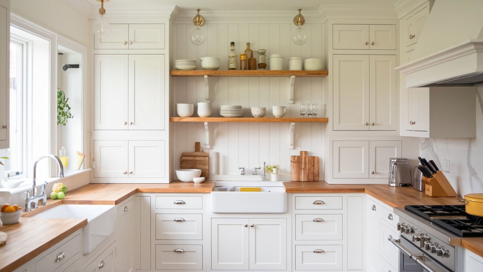 20 Kitchen Inspiration Ideas For A White & Wood Look - Various Loft