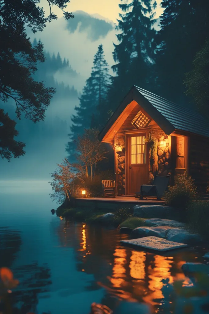 small aesthetic cabin