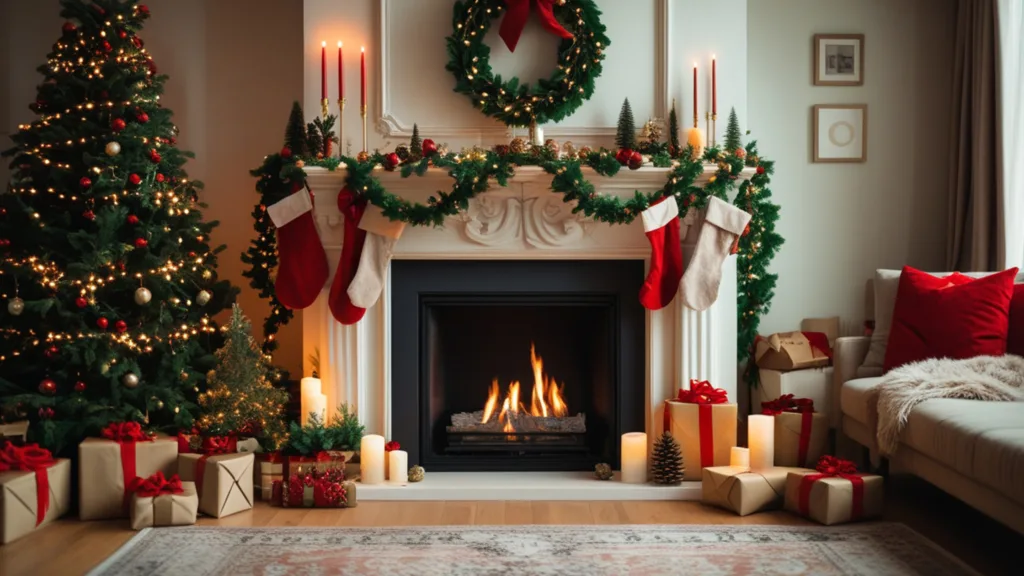 Christmas fireplace decor ideas