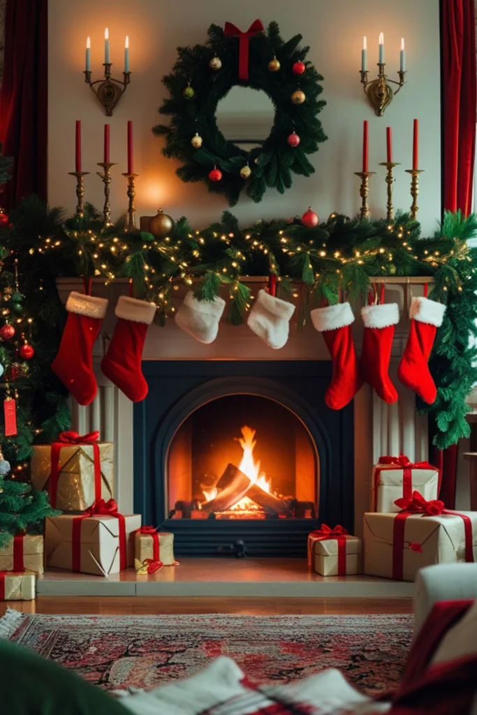 Christmas fireplace decor ideas