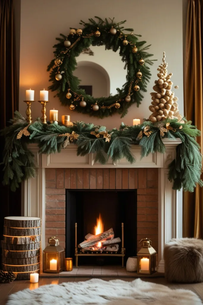 Christmas fireplace decor ideas