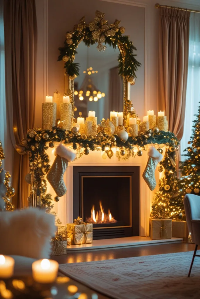 Christmas fireplace decor ideas