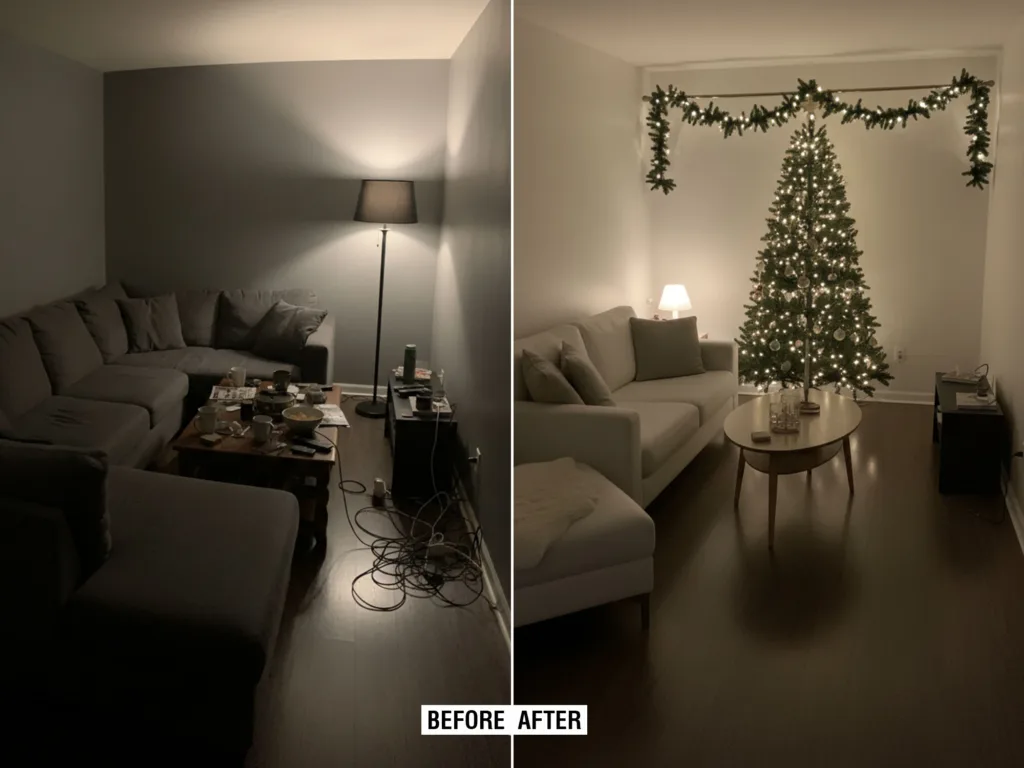 small living room for Christmas