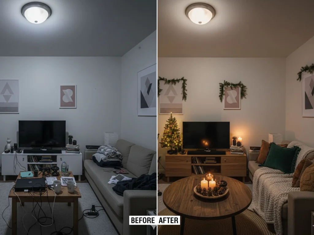 small living room for Christmas